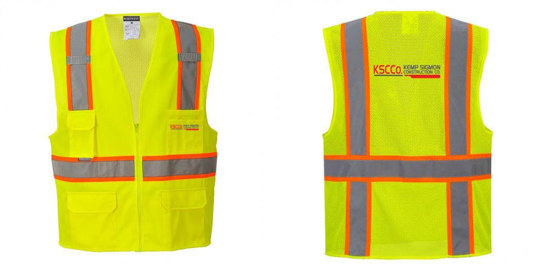 Custom Yellow Class 2 Safety Vest with Cooling Mesh Back