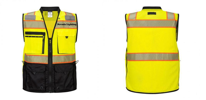 Custom Premium Two-toned Surveyor Safety Vest with Segmented Tape