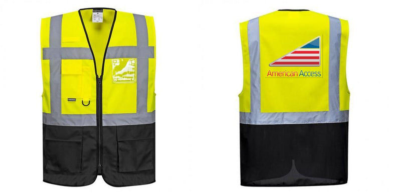 Custom Warsaw Yellow and Black Professional Style Safety Vest