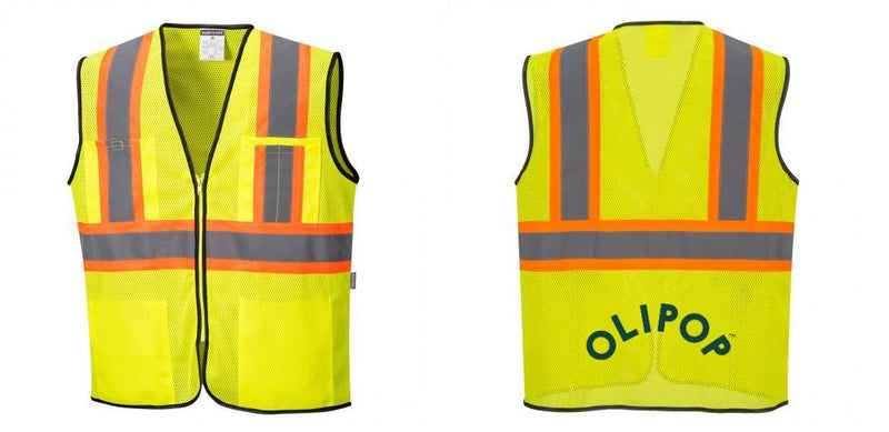 Custom Yellow Mesh Class 2 Reflective Safety Vest with Pockets