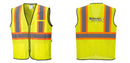 Custom Yellow Mesh Class 2 Reflective Safety Vest with Pockets