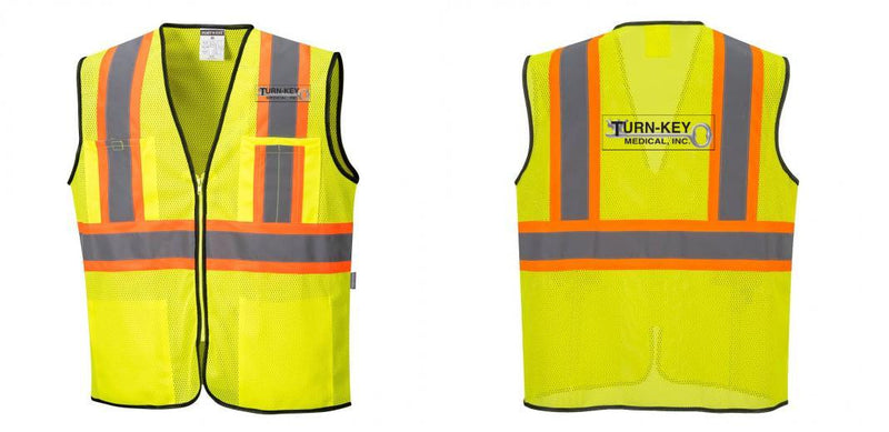 Custom Yellow Mesh Class 2 Reflective Safety Vest with Pockets