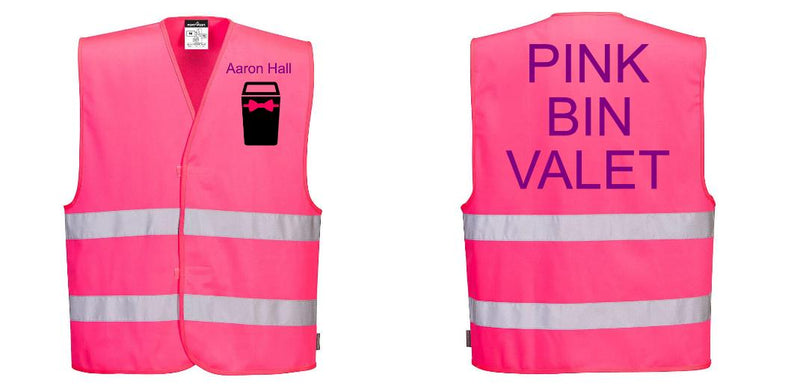 Custom PINK Safety Vest Reflective Hi-Vis Work and Event Style Vest