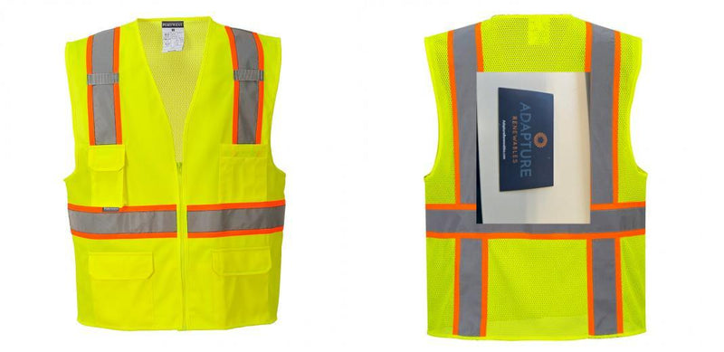 Custom Yellow Class 2 Safety Vest with Cooling Mesh Back