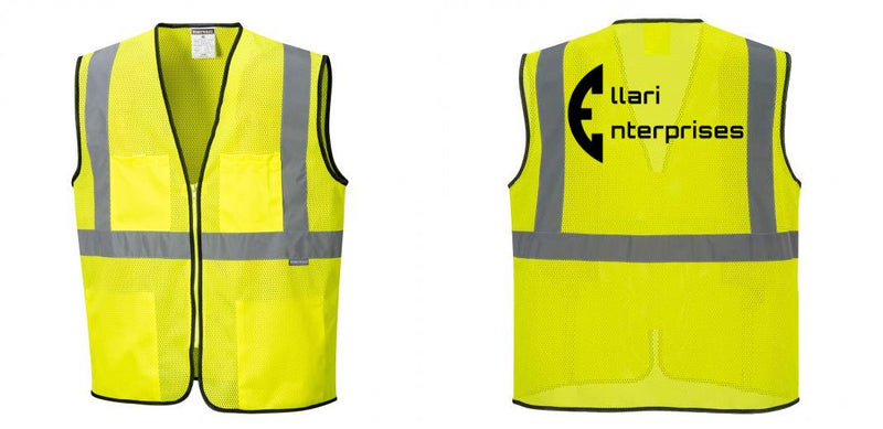 Custom Lightweight High Visibility Yellow Tampa Mesh Vest