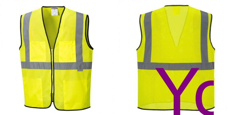 Custom Lightweight High Visibility Yellow Tampa Mesh Vest
