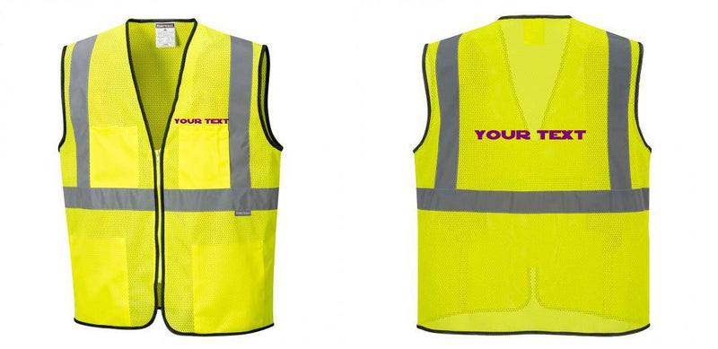 Custom Lightweight High Visibility Yellow Tampa Mesh Vest