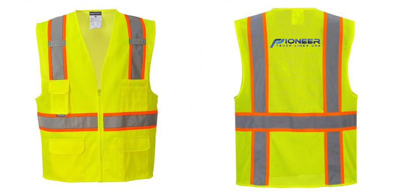 Custom Yellow Class 2 Safety Vest with Cooling Mesh Back