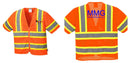 Custom Class 3 Orange Safety Vest Sleeved Hi-Vis with Pockets