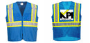 Custom Royal Blue Safety Vest Reflective High Visibility with Pockets