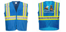 Custom Royal Blue Safety Vest Reflective High Visibility with Pockets