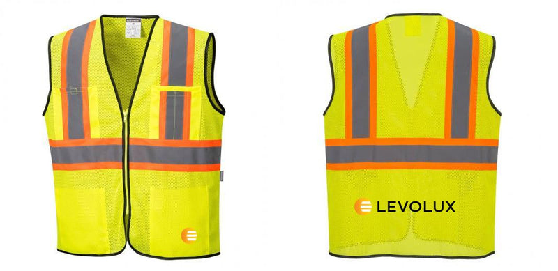 Custom Yellow Mesh Class 2 Reflective Safety Vest with Pockets