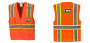 Custom Orange Class 2 Safety Vest with Cooling Mesh Back