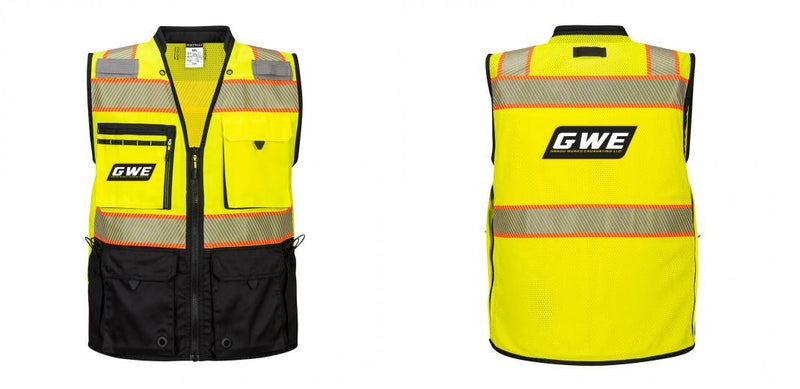 Custom Premium Two-toned Surveyor Safety Vest with Segmented Tape
