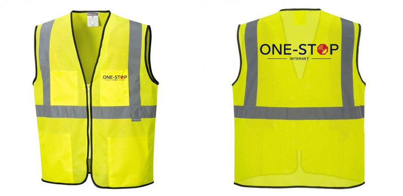 Custom Lightweight High Visibility Yellow Tampa Mesh Vest
