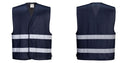 Custom Navy Blue Reflective Hi Visibility Work and Event Style Vest