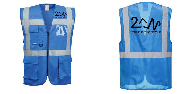 Custom ROYAL BLUE Professional Executive Style Safety Vest
