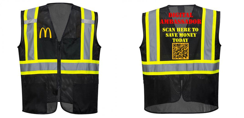 Custom Black Safety Vest Reflective High Visibility with Pockets