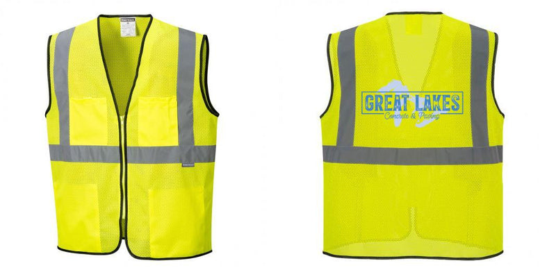 Custom Lightweight High Visibility Yellow Tampa Mesh Vest