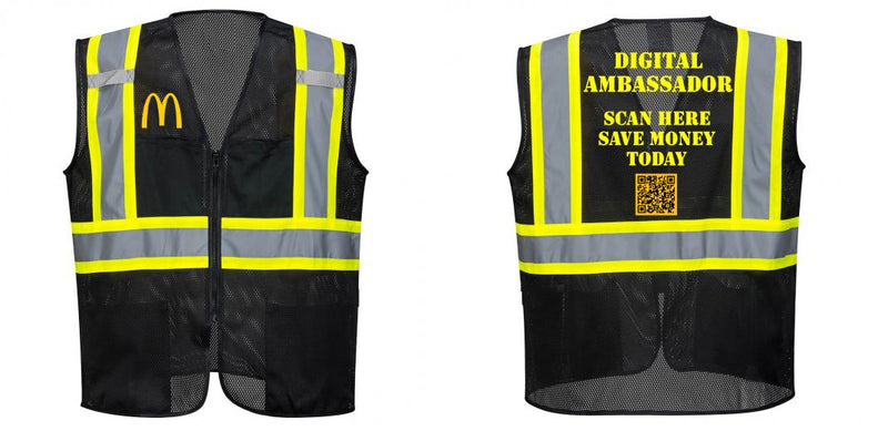 Custom Black Safety Vest Reflective High Visibility with Pockets