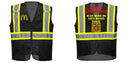 Custom Black Safety Vest Reflective High Visibility with Pockets
