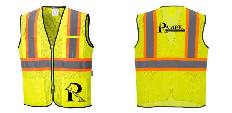 Custom Yellow Mesh Class 2 Reflective Safety Vest with Pockets