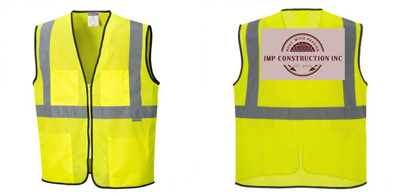 Custom Lightweight High Visibility Yellow Tampa Mesh Vest