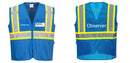 Custom Royal Blue Safety Vest Reflective High Visibility with Pockets