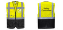 Custom Warsaw Yellow and Black Professional Style Safety Vest