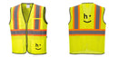 Custom Yellow Mesh Class 2 Reflective Safety Vest with Pockets