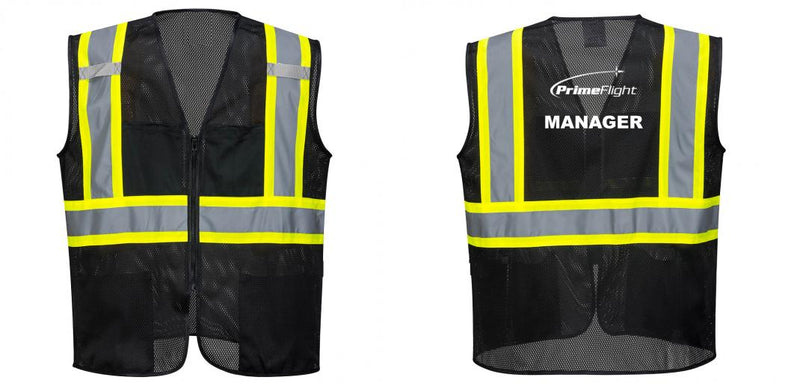 Custom Black Safety Vest Reflective High Visibility with Pockets
