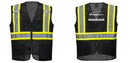 Custom Black Safety Vest Reflective High Visibility with Pockets