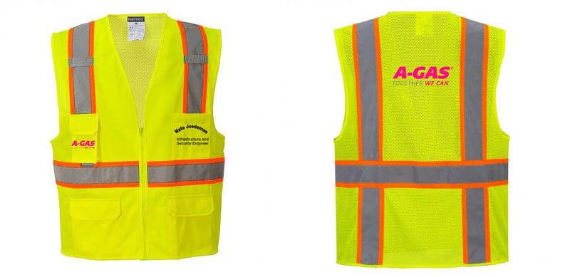Custom Yellow Class 2 Safety Vest with Cooling Mesh Back