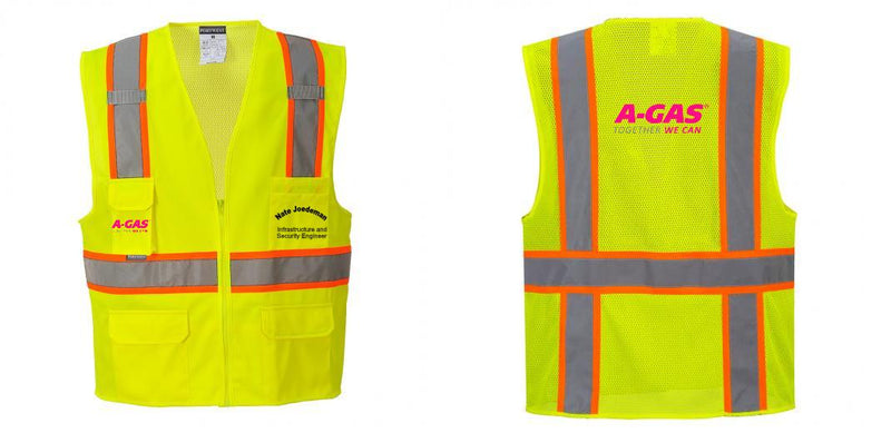 Custom Yellow Class 2 Safety Vest with Cooling Mesh Back