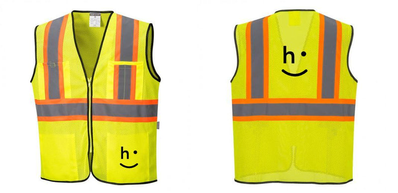 Custom Yellow Mesh Class 2 Reflective Safety Vest with Pockets