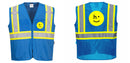 Custom Royal Blue Safety Vest Reflective High Visibility with Pockets