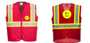 Red Reflective Safety Vest – High Visibility Mesh with Pockets