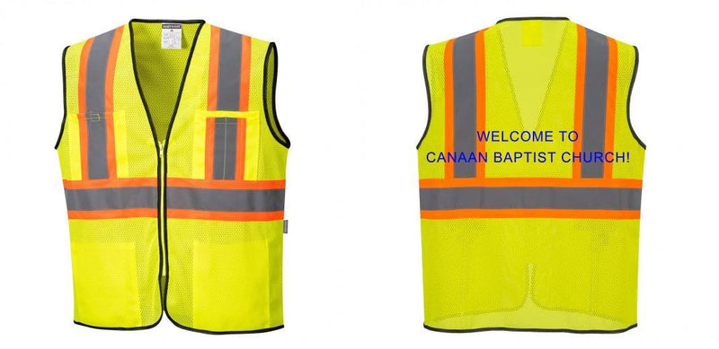 Custom Yellow Mesh Class 2 Reflective Safety Vest with Pockets
