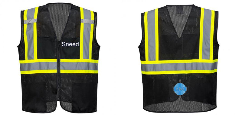 Custom Black Safety Vest Reflective High Visibility with Pockets