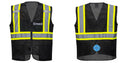 Custom Black Safety Vest Reflective High Visibility with Pockets