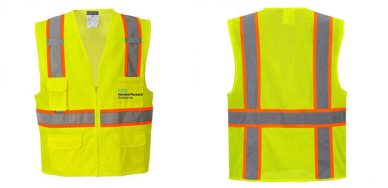 Custom Yellow Class 2 Safety Vest with Cooling Mesh Back