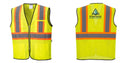 Custom Yellow Mesh Class 2 Reflective Safety Vest with Pockets