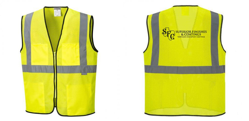 Custom Lightweight High Visibility Yellow Tampa Mesh Vest