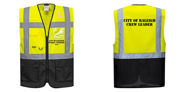 Custom Warsaw Yellow and Black Professional Style Safety Vest