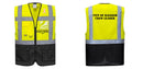 Custom Warsaw Yellow and Black Professional Style Safety Vest