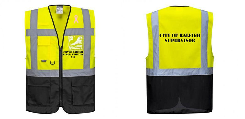 Custom Warsaw Yellow and Black Professional Style Safety Vest