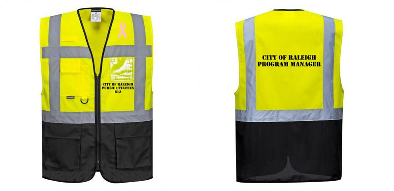 Custom Warsaw Yellow and Black Professional Style Safety Vest
