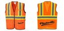 Custom Orange Mesh Class 2 Reflective Safety Vest with Pockets Hi Vis