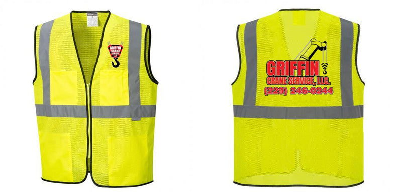 Custom Lightweight High Visibility Yellow Tampa Mesh Vest