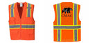 Custom Orange Class 2 Safety Vest with Cooling Mesh Back